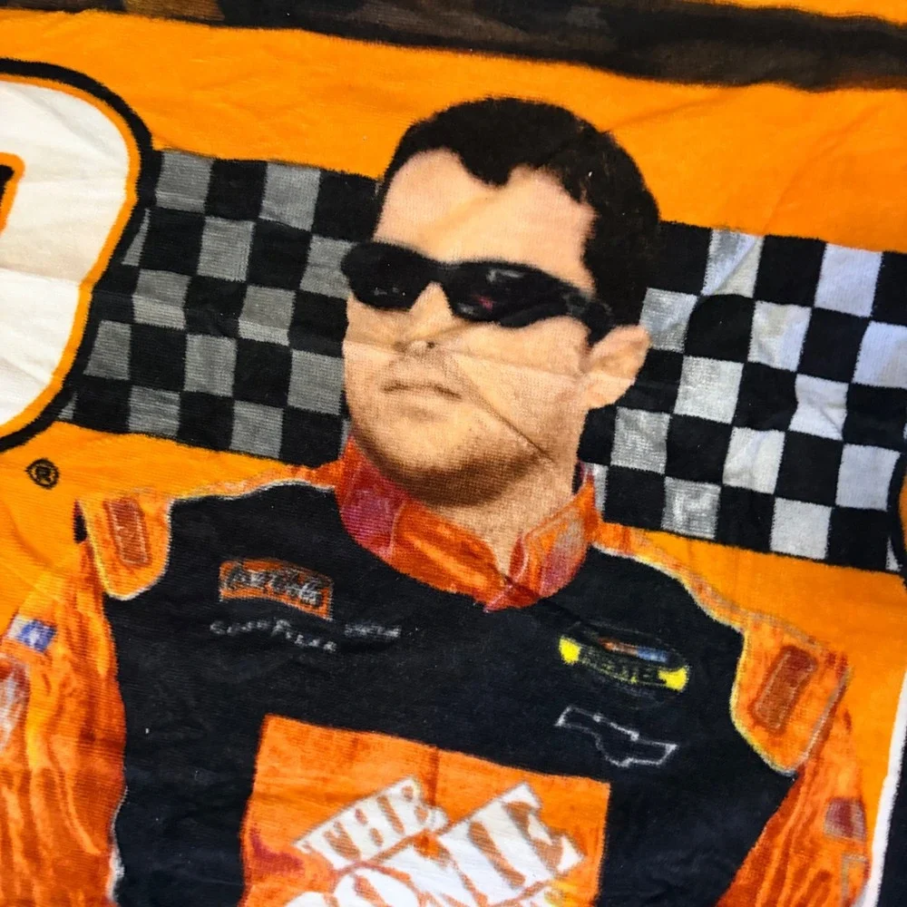Tony Stewart NASCAR #20 Home Depot Beach Towel Joe Gibbs Racing McArthur Orange